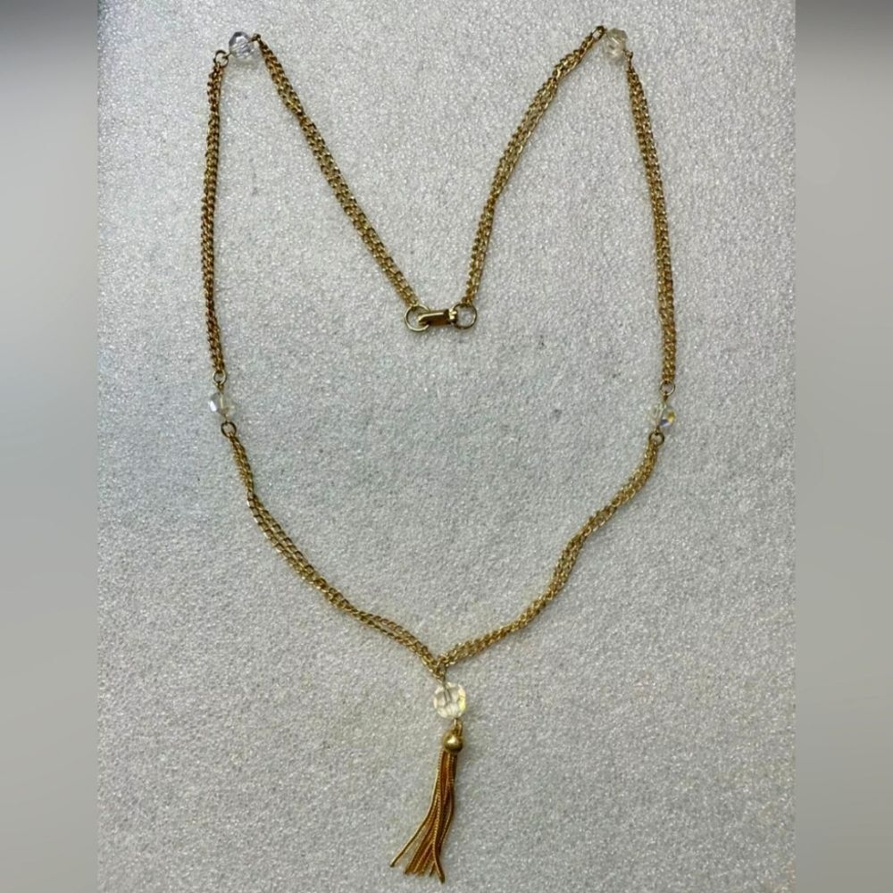 Tara AB Crystal Tassel Necklace 30"